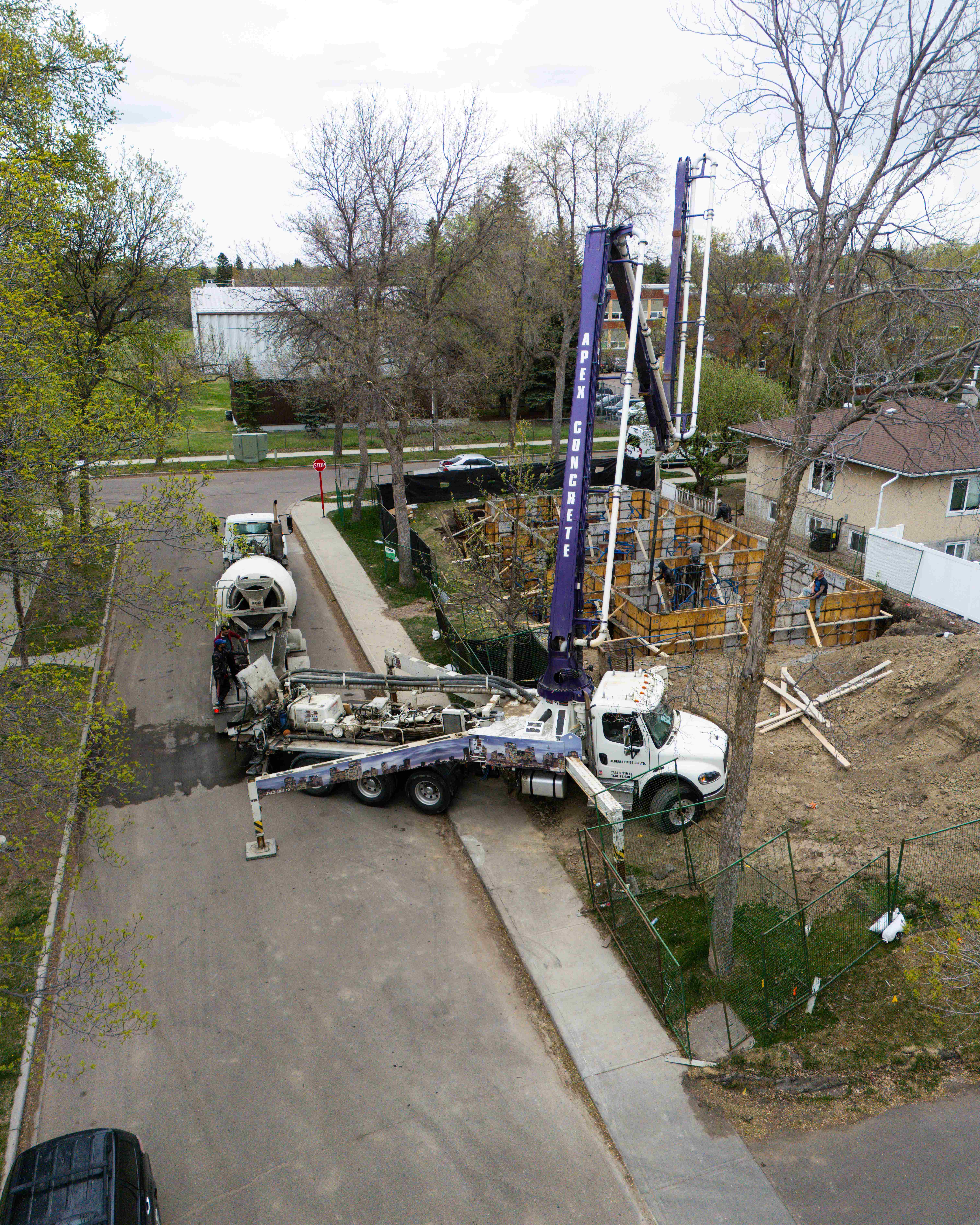 APEX Concrete Pumping at construction site